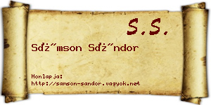 Sámson Sándor névjegykártya